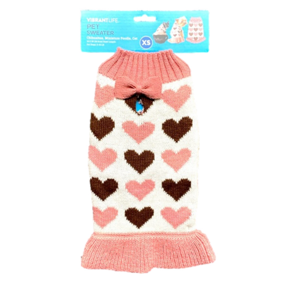 Pet Sweater - Valentine's Day Hearts - Brand New